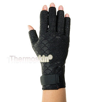 back of right hand of the premium arthritis gloves that offer compression