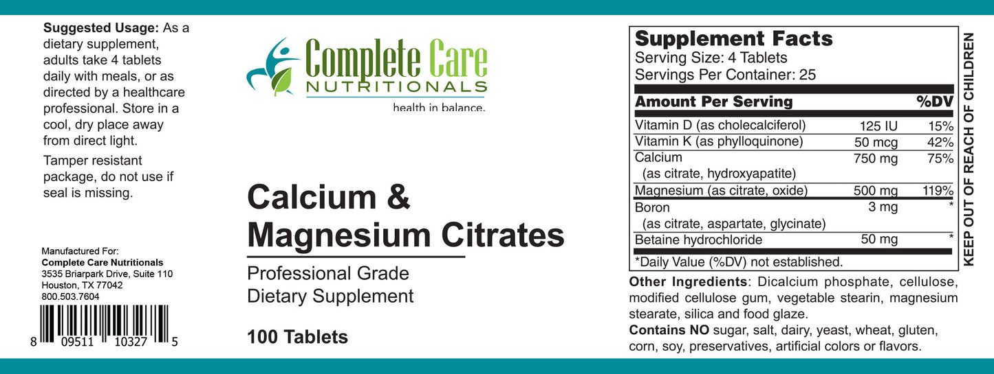 Calcium & Magnesium Citrates