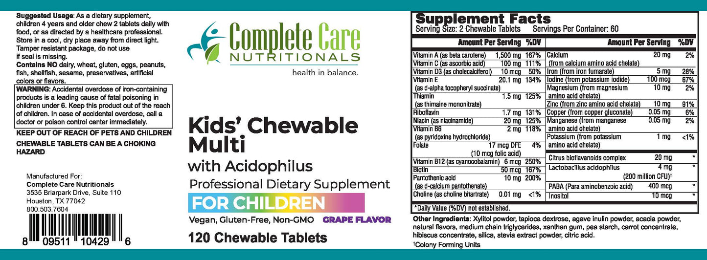 Kid's Chewable Multivitamin with Acidophilus