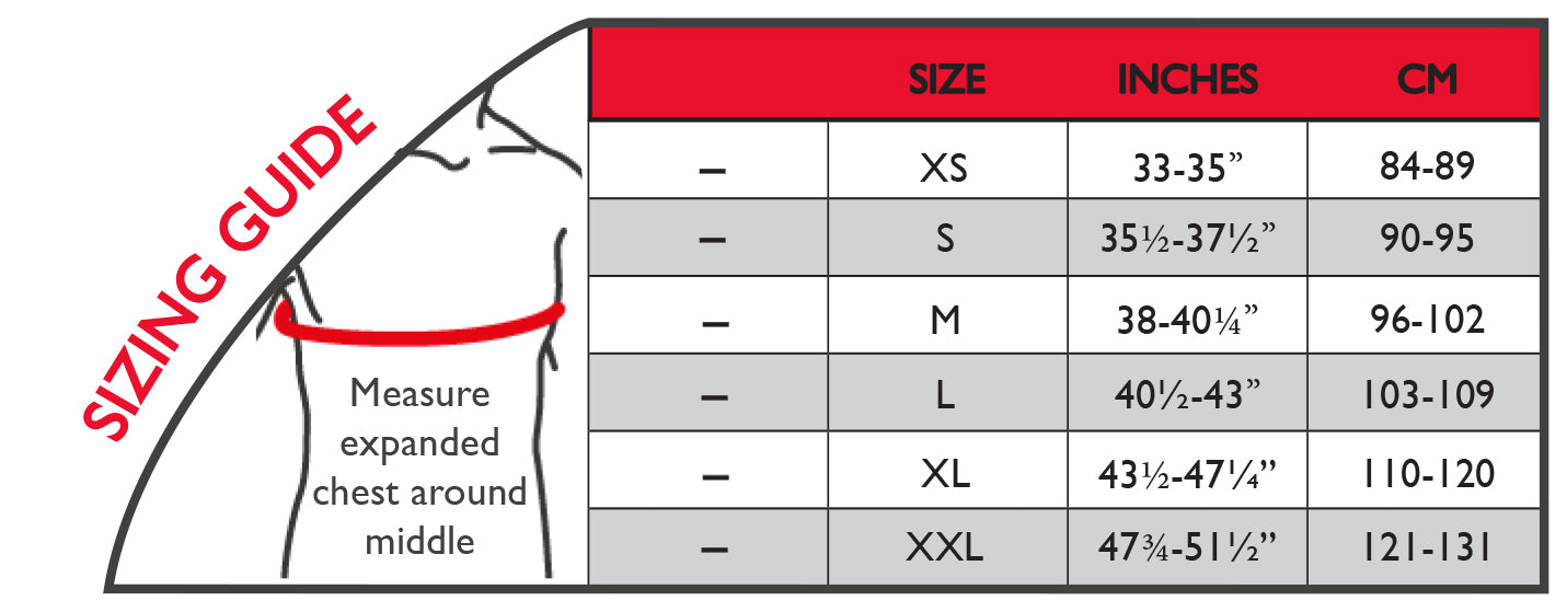 Thermoskin Sports Shoulder beige sizing chart