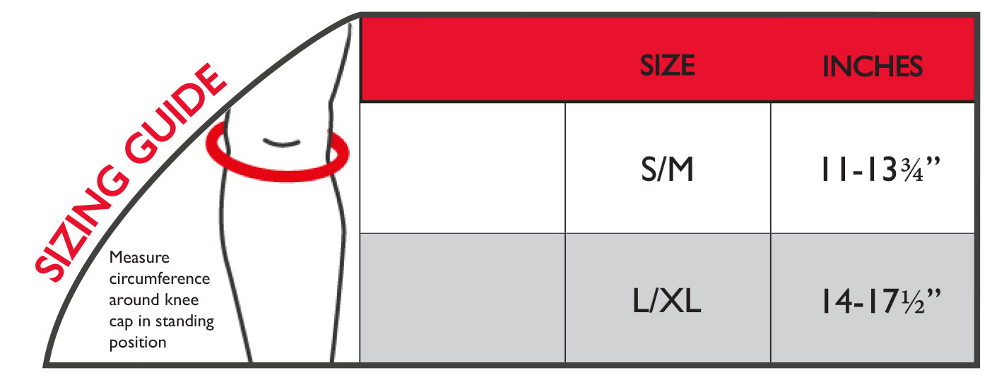 Thermoskin sport knee stabilizer size chart