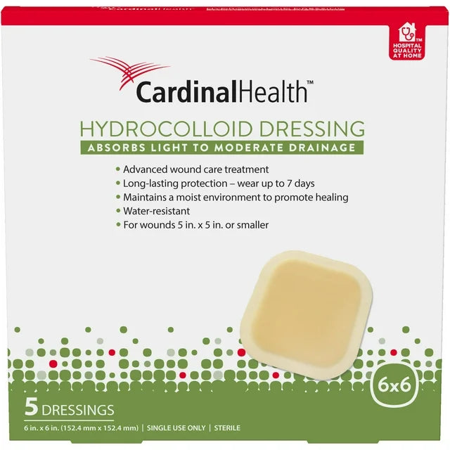 Cardinal Health™ Hydrocolloid Wound Dressing, 6" x 6"