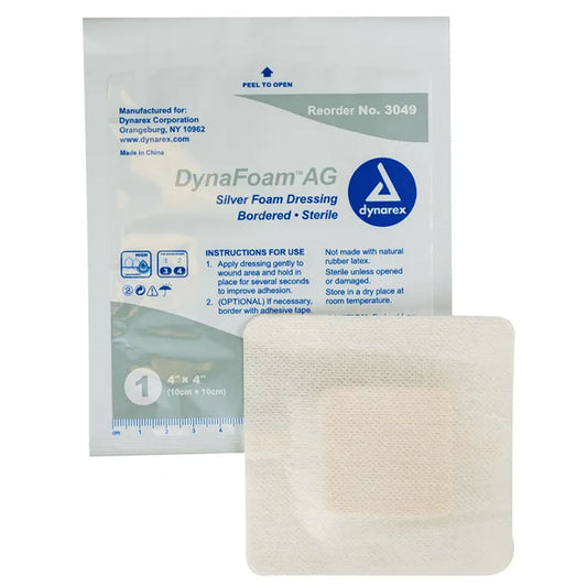 DynaFoam AG Bordered Silver Foam Dressing