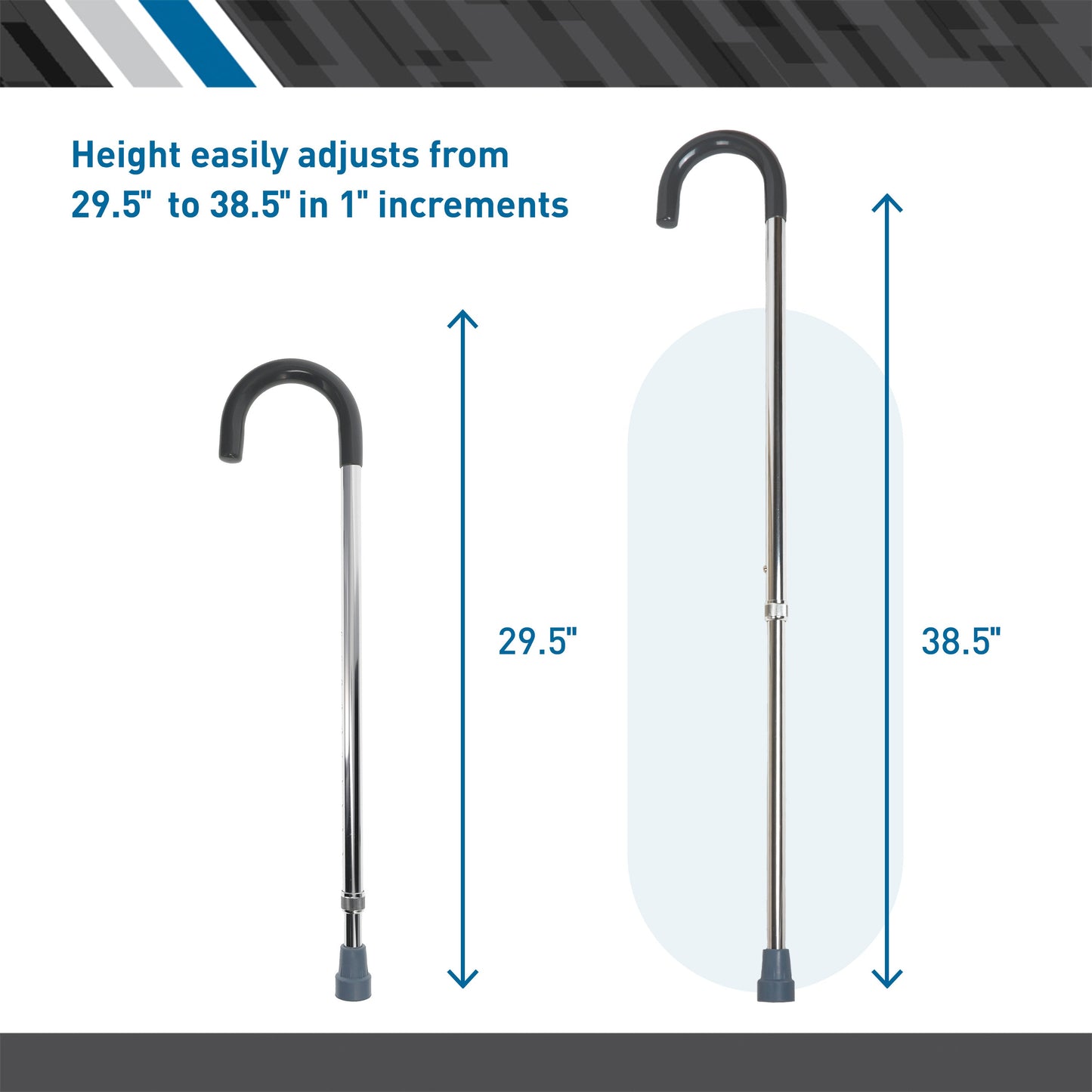 Aluminum Adjustable Height Cane