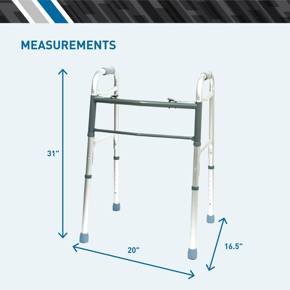 Aluminum Two-Button Folding Walker